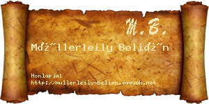 Müllerleily Belián névjegykártya